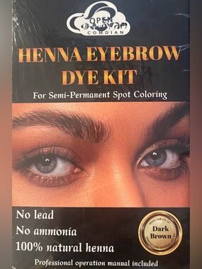 New - Henna Eyebrow Tint Kit Dark Brown Dye [Natural Waterproof + Smudge-Proof]